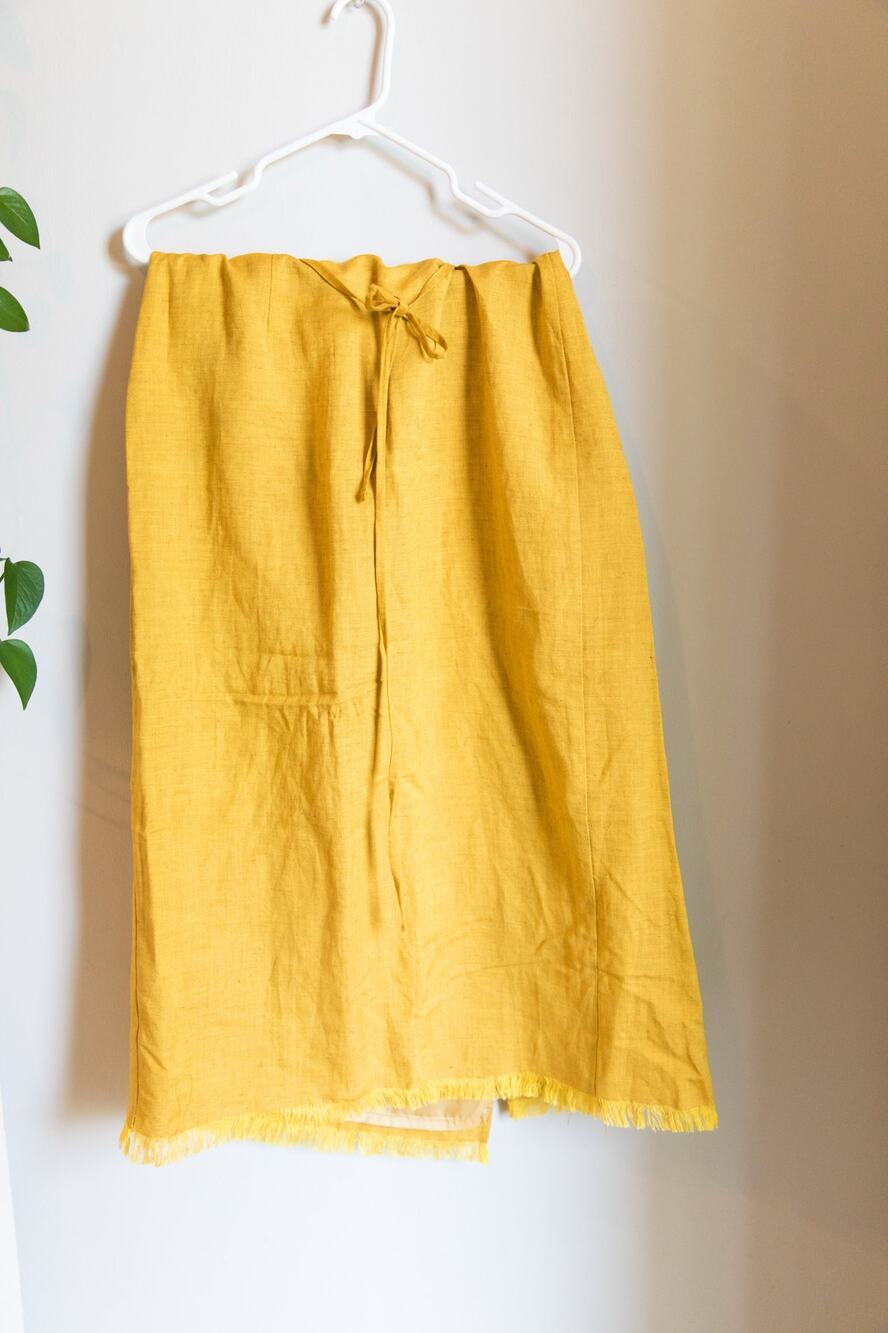 MICHELE Linen Yellow Skirt SZ 8